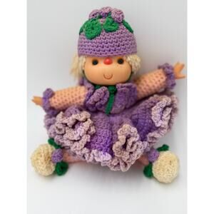 Vintage Crochet Plum-Inspired Doll | Handmade 1980s | 12” | Others Listed